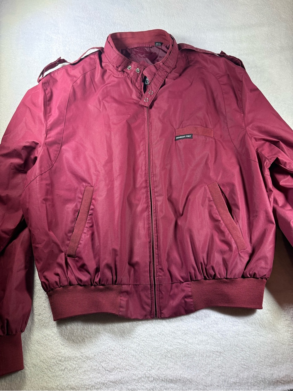 Members Only Maroon Bomber Jacket